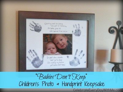 Babies Don't Keep Children's Photo and Handprint Keepsake